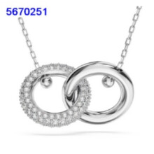 (A double-buttoned diamond and white gold necklace) Devil's Eye Necklace, Dynamic Tassel Swan High Sparkle Austrian Crystal Necklace
