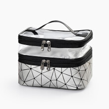 Transparente PVC-Kosmetiktasche, wasserdichte Reise-Kulturtasche für einfache Artikelidentifizierung, doppellagiger Make-up-Organizer, großes