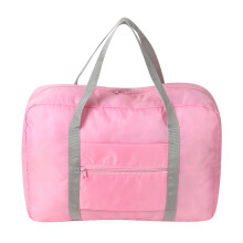 Kompakt hopfällbar reseväska, flygplansvänlig handbagage för Spirit Airlines personliga tillhörigheter, enkel förvaring i rosa polyester,