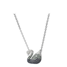 (Gradient black swan necklace) Devil's Eye Necklace, Dynamic Tassel Swan High Sparkle Austrian Crystal Necklace