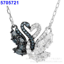 (Embrace the swan black and white necklace) Devil's Eye Necklace, Swarovski Dynamic Tassel Swan Necklace