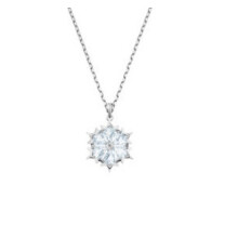 (Snowflake White Gold Necklace) Devil's Eye Necklace, Dynamic Tassel Swan High Sparkle Austrian Crystal Necklace