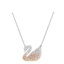 (Gradient gold swan necklace) Devil's Eye Necklace, Swarovski Dynamic Tassel Swan Necklace
