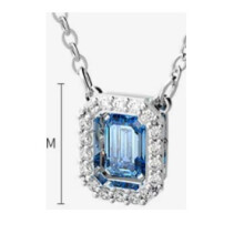 (Cube sugar white gold blue diamond necklace) Devil's Eye Necklace, Dynamic Tassel Swan High Sparkle Austrian Crystal Necklace