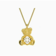 (Dynamic Yellow Sitting Bear necklace) Devil's Eye Necklace, Dynamic Tassel Swan High Sparkle Austrian Crystal Necklace