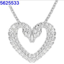 (Love Swan Platinum Necklace) Devil's Eye Necklace, Dynamic Tassel Swan High Sparkle Austrian Crystal Necklace