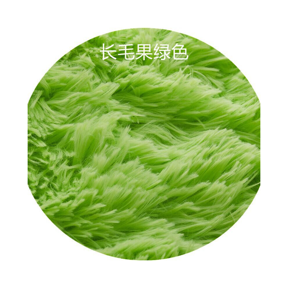 (Long and round hair -- The fruit is green, 60cm) Plush, long and silk tie-dyed round carpet