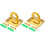 Gold Wall Plate Rope Hook Set with Large Loop for Elegant Crowd Control in Hotels and Theaters 3