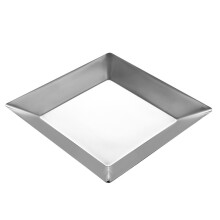 Silver Stainless Steel Square Serving Plate for Home Kitchen Use