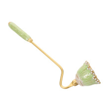 Vintage Long Handle Candle Snuffer with Rhinestones, Metal Wick Extinguisher for All Candle Types