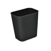 Japanese Simple Square Bin Set of 2 Black 14L Trash Can Without Lid Space Saving for Home Office Dorm