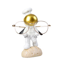 Statuette d'astronaute mignonne, sculpture d'astronaute en résine, idéale pour la décoration de la maison ou du bureau et comme cadeau, support