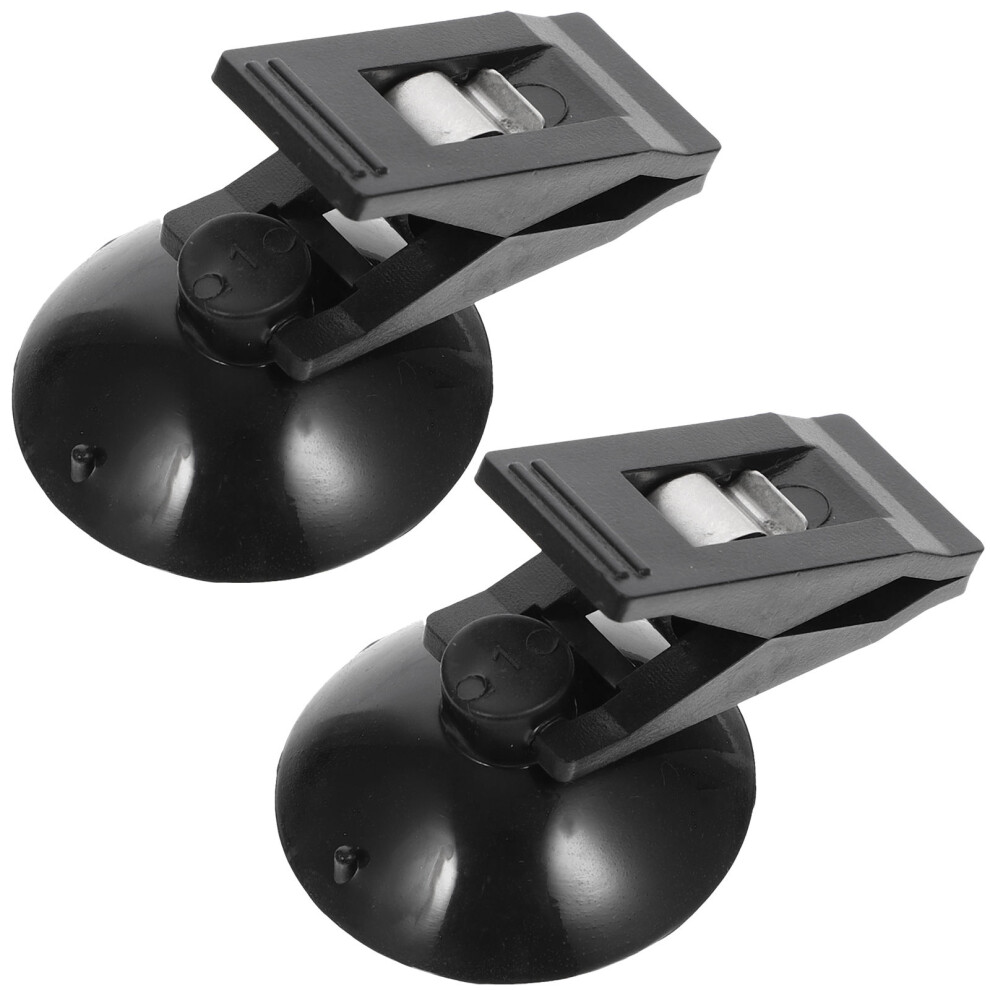 4Pcs Car Mounted Clips Pvc Abs Suction Cup Car Clamp For Cards Black 3032133288687