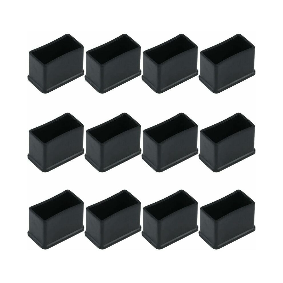 Durable Furniture Leg Covers, Noise Reduction Rubber Square Feet For Indoor Furniture (12Pcs) 9454554097916