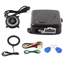 Universal Car Alarm System with Keyless Entry, Push Start, AntiTheft Engine Lock and Blue Light Display