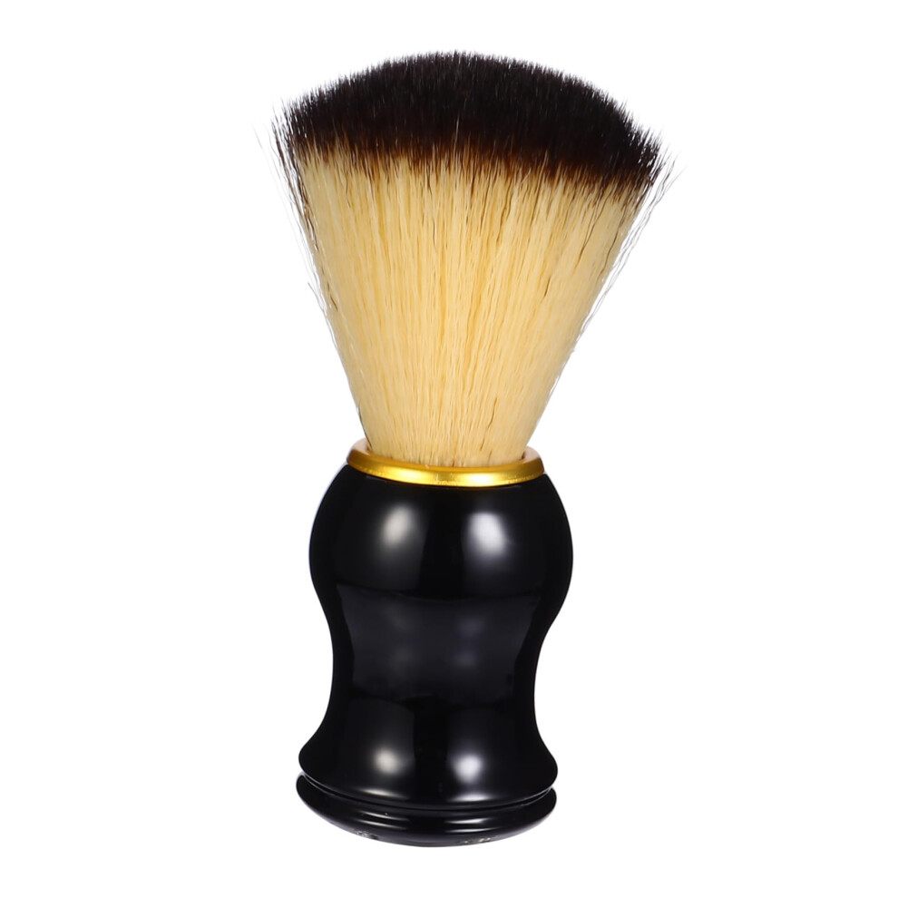 Beard Brush with Ergonomic Wooden Handle and Soft Nylon Bristles, Travel Shaving Brush for Men