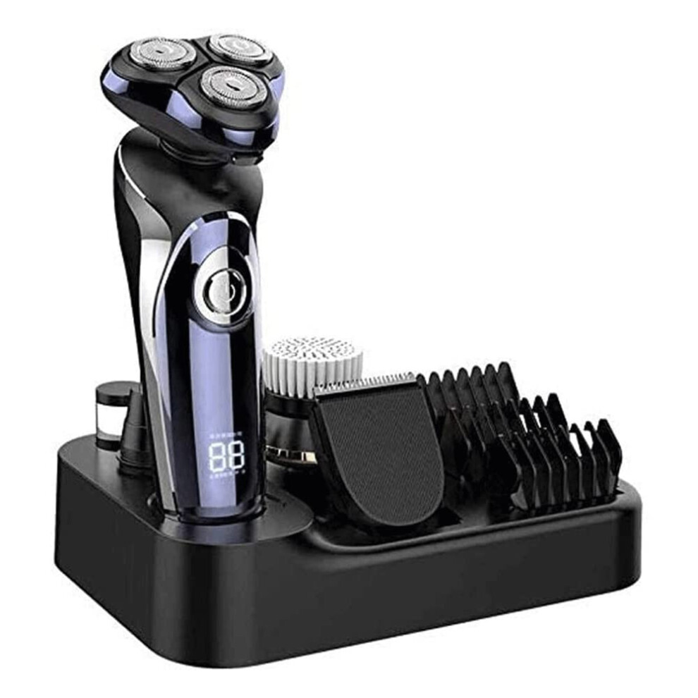 Electric Shaver for Men Waterproof Wet Dry Rechargeable Rotary Razor with Precision Cutting Blade