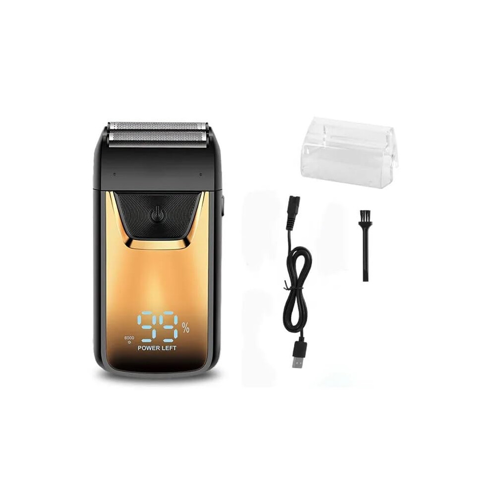 Gold Men's Electric Shaver With Sharp Floating Blades, Speed Motor, Usb Rechargeable Cordless Foil Razor (Gold)