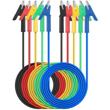 Professionele dubbelzijdige krokodilklemmen, geïsoleerde flexibele koperen testkabel, handsfree elektrische testoplossing voor oldtimers, 5 stuks