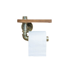 Dispensador Steampunk de alta resistencia, soporte para papel higiénico de estilo rústico industrial, decoración de baño estilo granja con amplio