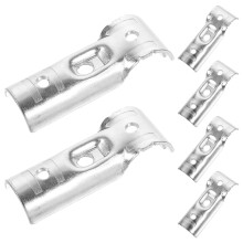 6Pcs Silver Pole Clamp T Connectors Carbon Steel Fence Rail Parts