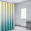 Perdea de duș la modă, din material rezistent, model viu, albastru-negru cu gradient, decor elegant pentru baie 4