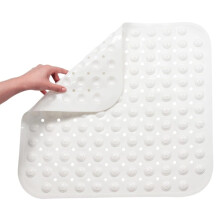 Ventuze antiderapante, covoraș pentru cadă cu găuri de drenaj 48CM x 48CM, design pătrat extra mare pentru podele de duș, covoraș antiderapant