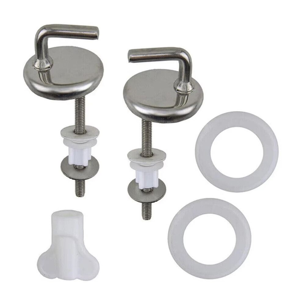 2 Pack Stainless Steel Toilet Seat Hinges, Quiet Close Bathroom Hardware For Household Toilets 9323874731834