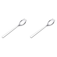 Set of 2 Salad Serving Spoons Stainless Steel Salad Fork Handle Robust for Buffet Dinner Family