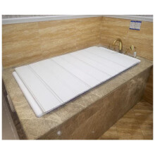 Bathtub Tray PVC Folding Cover HeatResistant DustProof Insulation Lid Fits Most Tubs (80x135x1.2cm White)