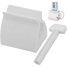 Dispensador de pasta de dientes en tubo sin esfuerzo, versátil para tubos de menos de 5 cm de ancho, apto para tubos de aluminio/plástico, con base