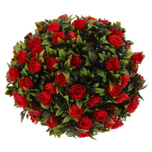Artificial Flower Ball Red Vivid Lifelike Wedding and Garden Hanging Ornament Centerpiece Sphere