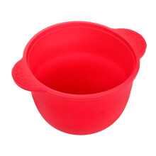 Silicone Wax Warmer Liner and Foldable Facial Mask Mixing Bowl 300ml Easy Clean for Home Salon Red