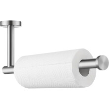 Portarotolo di carta da cucina compatto, da parete o da incasso, in acciaio inox SUS304 con tappi antiscivolo alle estremità.