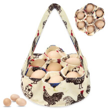 Egg Collection Basket with 7 Bags, Fabric Egg Basket for Chicken Coop