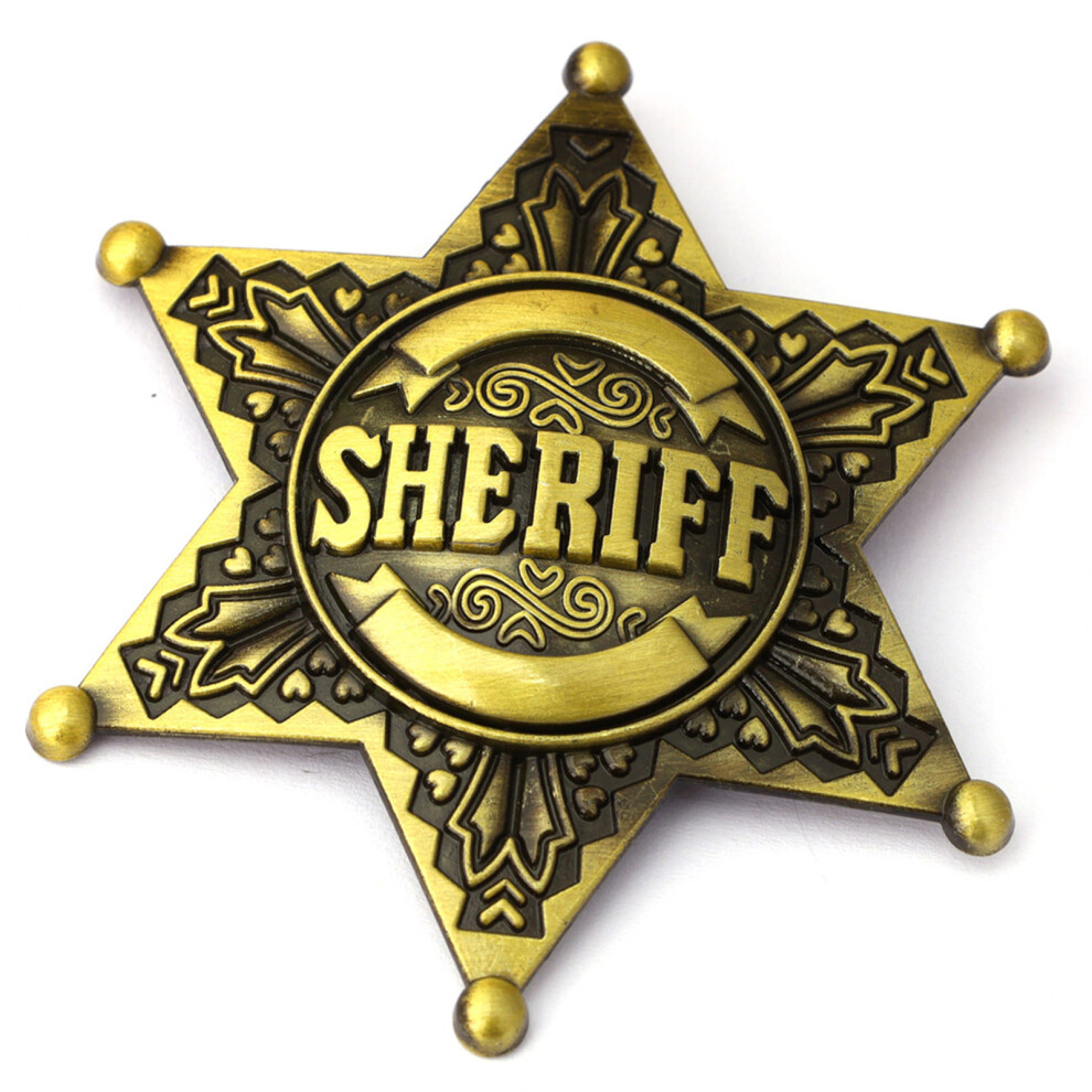 Hexagonal Alloy Star Brooch Unisex Rustproof Fashion-B
