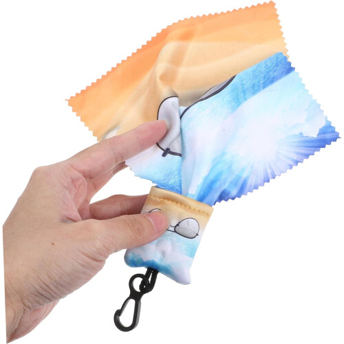 Microfiber Lens Cleaning Cloth 2Pack Keychain Reusable for Eyeglass and Screen Scratch Use 1