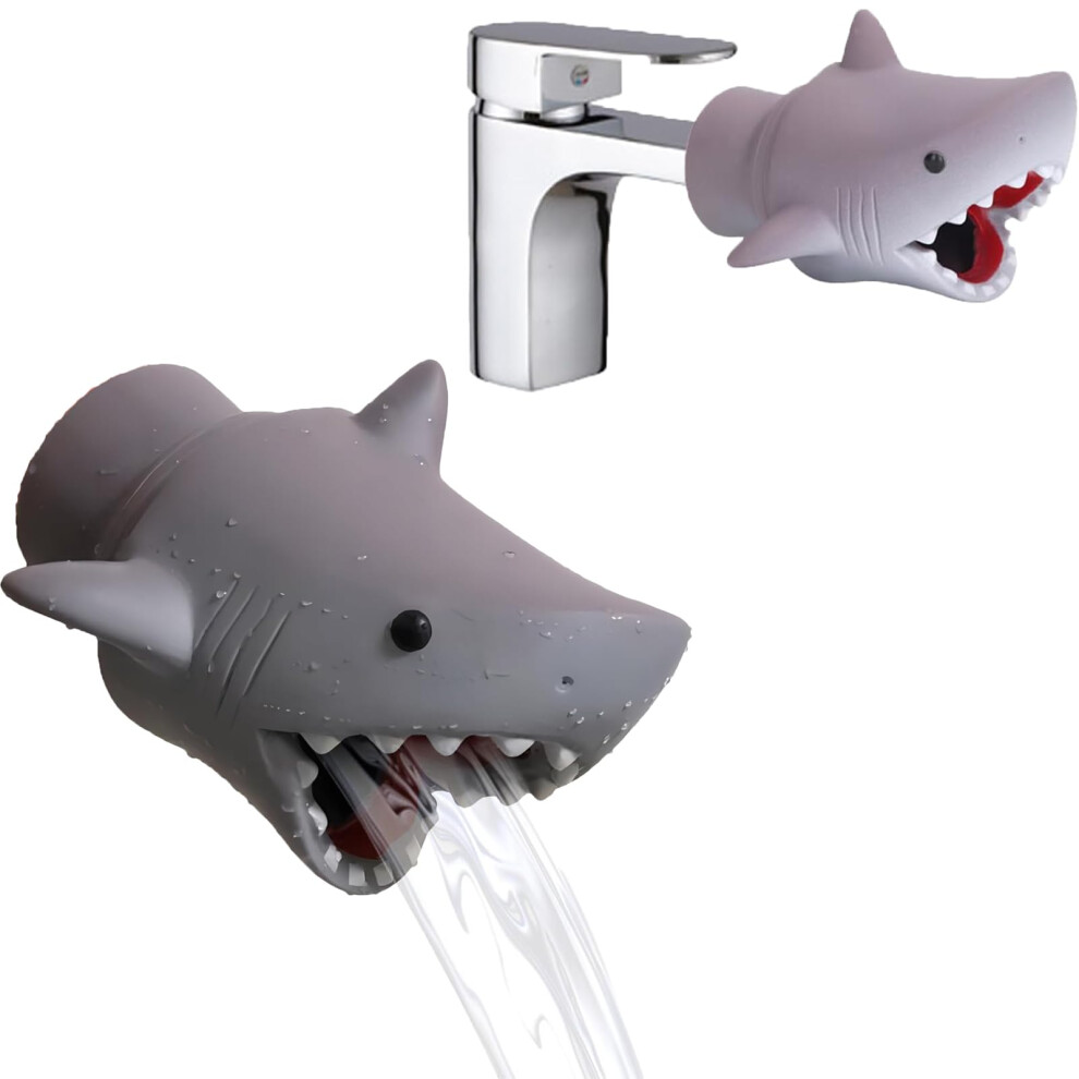 Sink faucet extension, cute little shark, cartoon splash hand washing aid, extended water guide tool