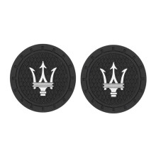 Silicone Car Coasters 2PCS Waterproof Soft Touch Easy Clean Cup Holder Mats for Maserati Grecale GT