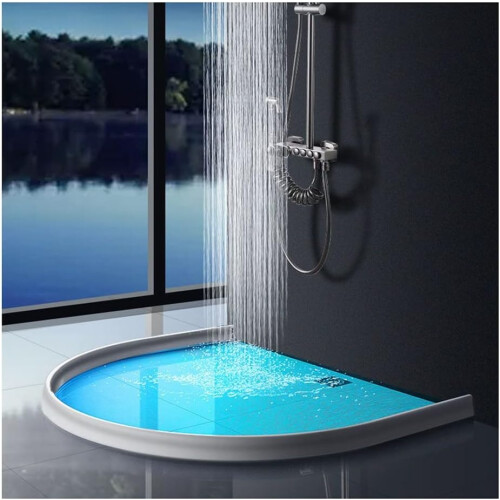 SelfAdhesive Silicone Water Stopper, Bendable, for Bathroom Doors, 100Cm White 1