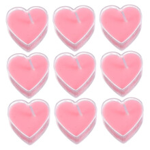 9pcs Heart Shaped Scented Candles Smokeless Soft Light for Weddings Parties Valentine's Day Decor