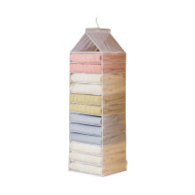 Hangende opbergtas met transparant venster voor kleding en accessoires, duurzame PVC-kastplank met draaibare haak en opvouwbaar ontwerp.