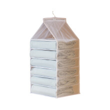Opvouwbare PVC-kastorganizer met draaibare stalen haak en transparante opbergvakken voor compacte ruimteoptimalisatie. Multifunctionele ophangbare