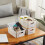 Set of 6 Storage Boxes with Bamboo Lid, Stackable Organiser for Office, Wardrobe (White) 3