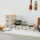 Set of 6 Storage Boxes with Bamboo Lid, Stackable Organiser for Office, Wardrobe (White) 4