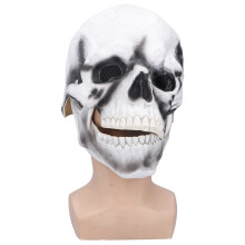 Eng skeletmasker met schedel voor Halloween, realistisch masker met beweegbare kaak, gemaakt van latex, ademend en comfortabel. Geschikt voor