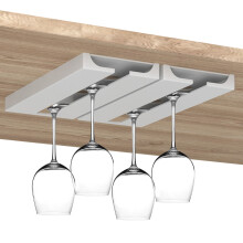 Estantes para copas de vino debajo del gabinete, almacenamiento multiusos de cristalería para barra de cocina, soportes de plástico duraderos para
