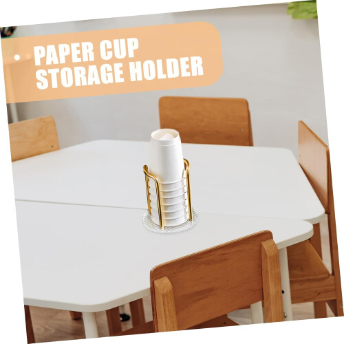 Paper Cup Organizer for Counter Elegant Cup Holder for Tea Bars Practical Storage Solution for Disposable Cups Golden 1