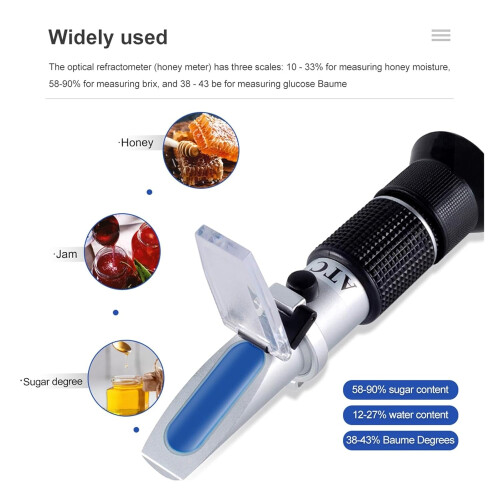 Bee Refractometer, 58–90% Brix, for Honey, Wine, Beer Making 2