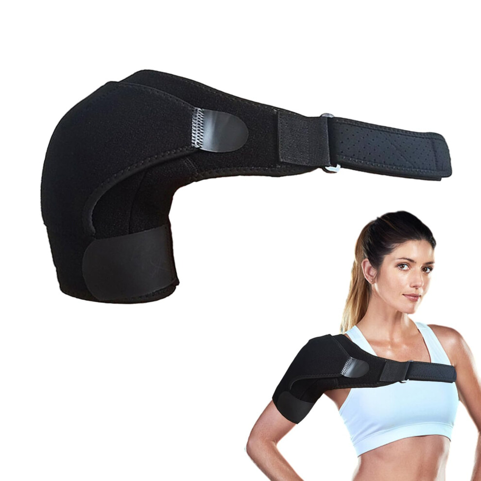 Black Rotator Cuff Cold Therapy Shoulder Support For Men Women (Black)